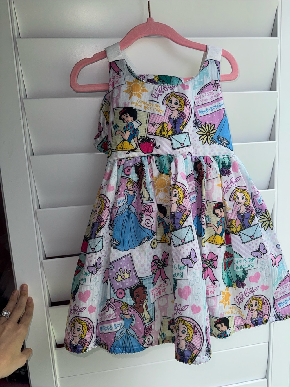 Girls' Pink Multi-Color Princess Print Sundress
